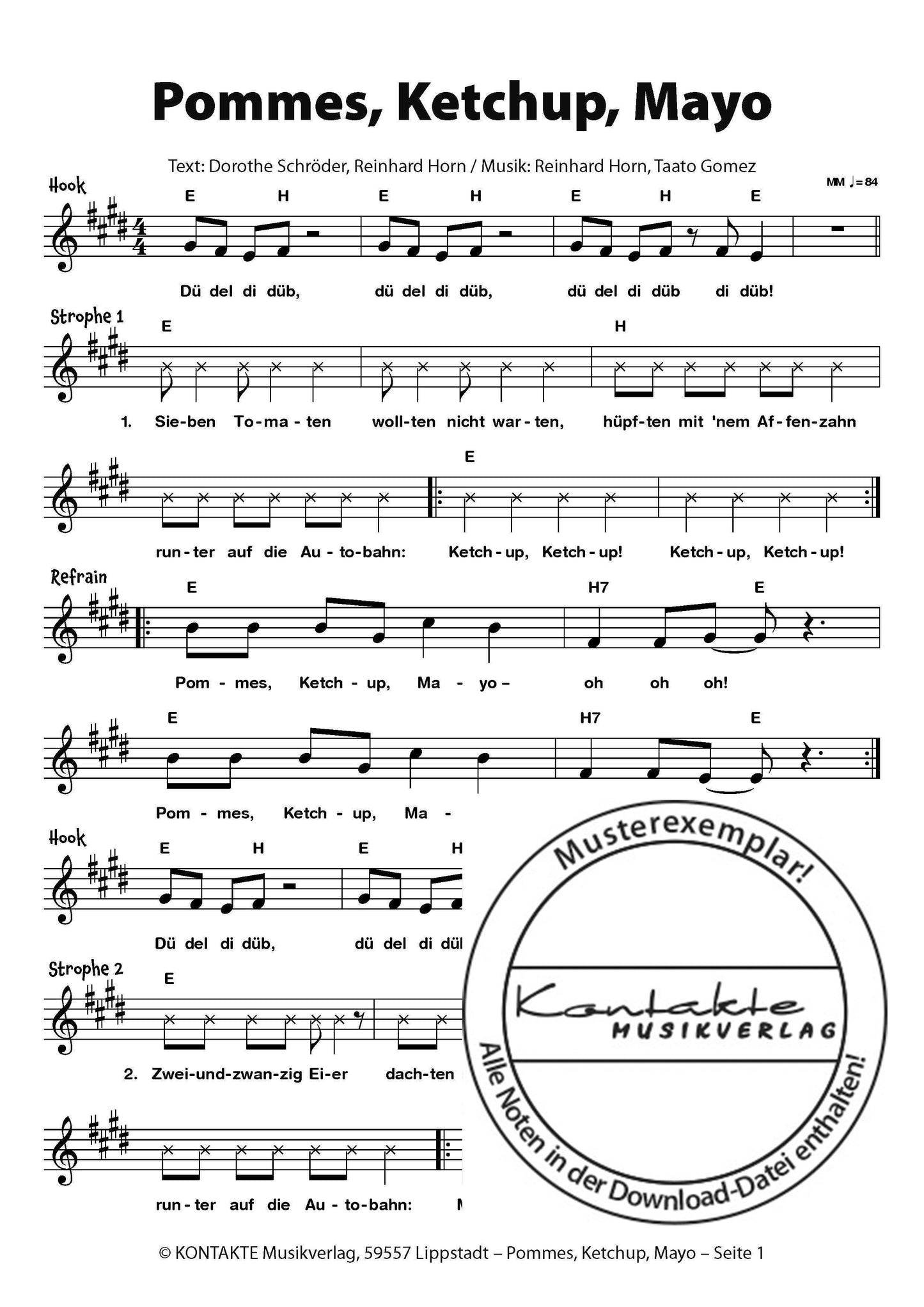 Lachen, Singen, Tanzen (Noten)