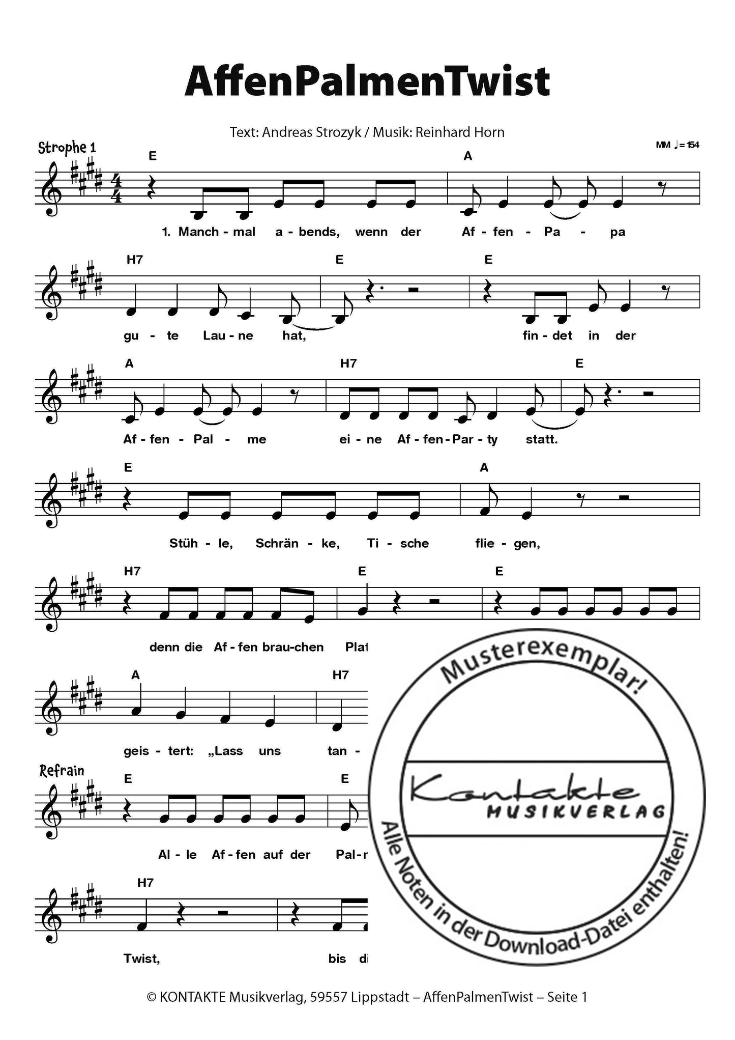 Lachen, Singen, Tanzen (Noten)