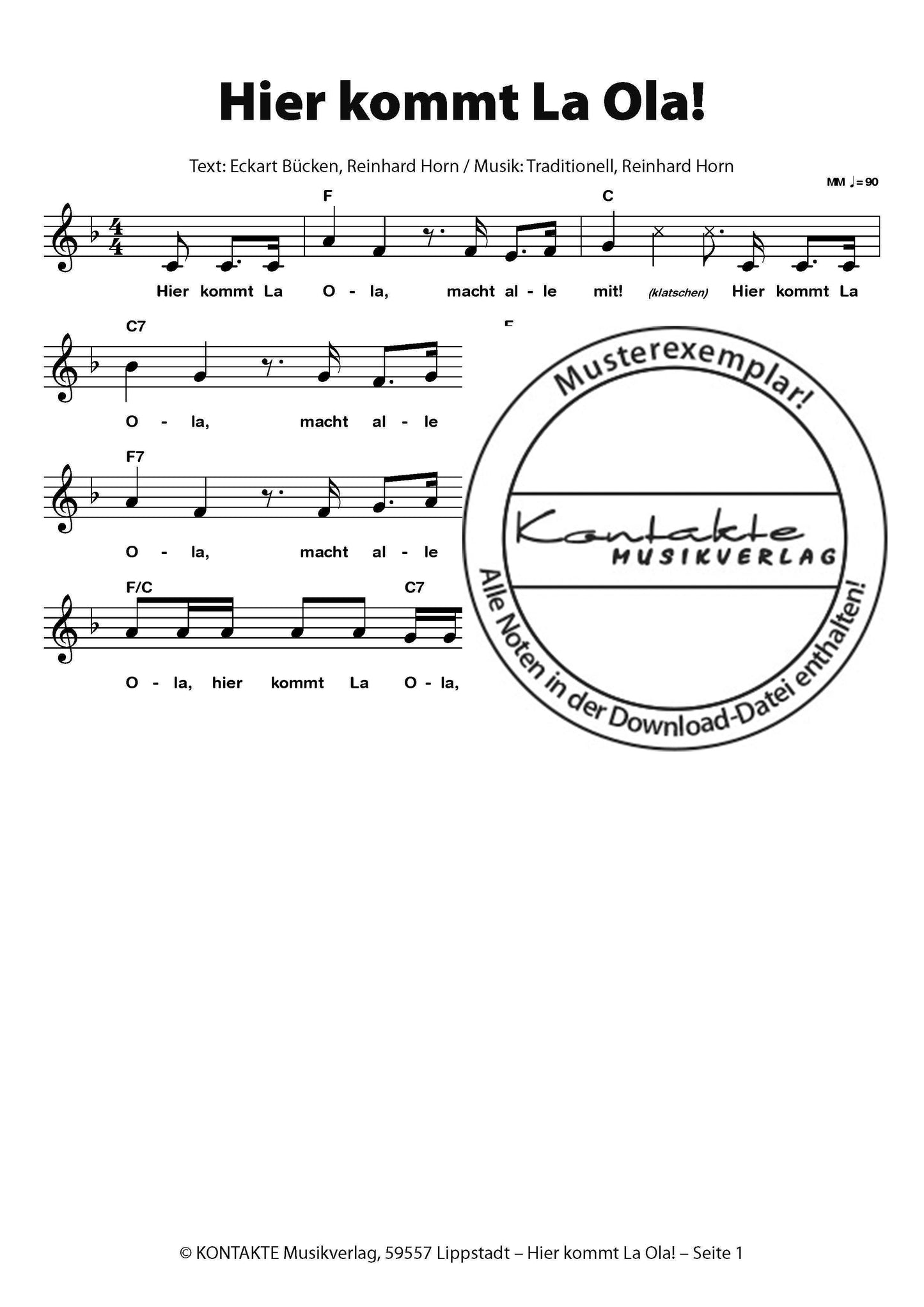 Lachen, Singen, Tanzen (Noten)