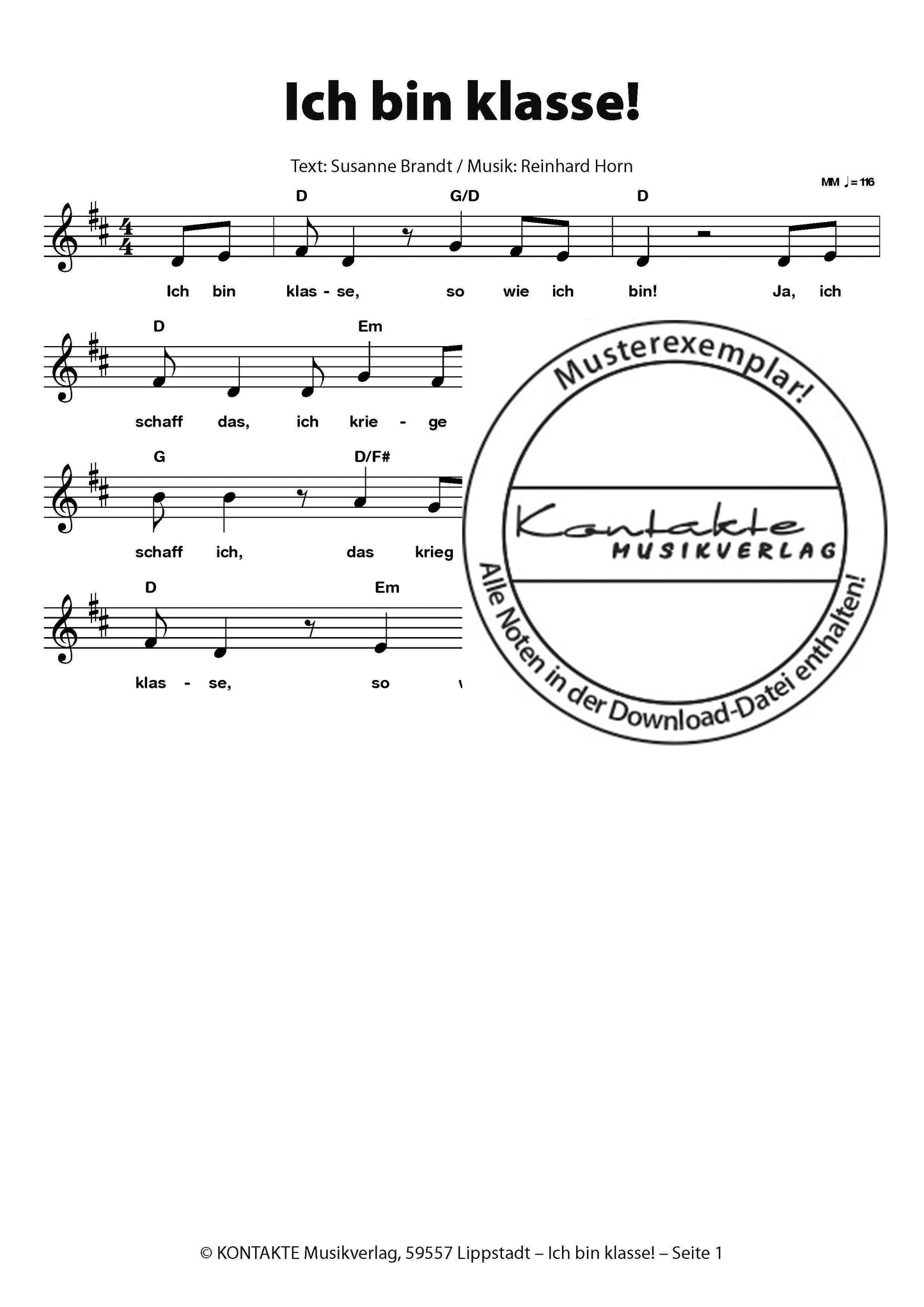 Lachen, Singen, Tanzen (Noten)