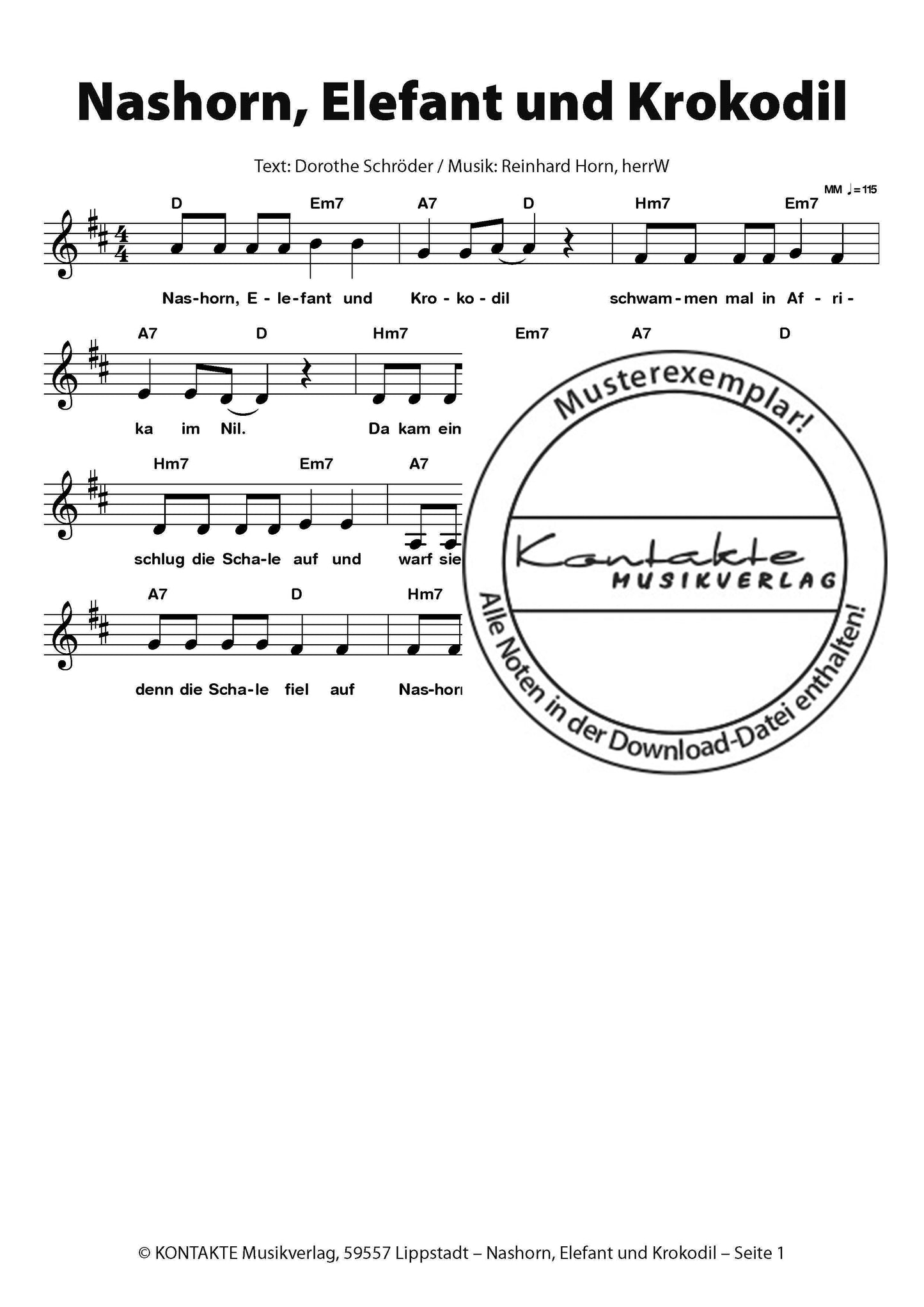 Lachen, Singen, Tanzen (Noten)