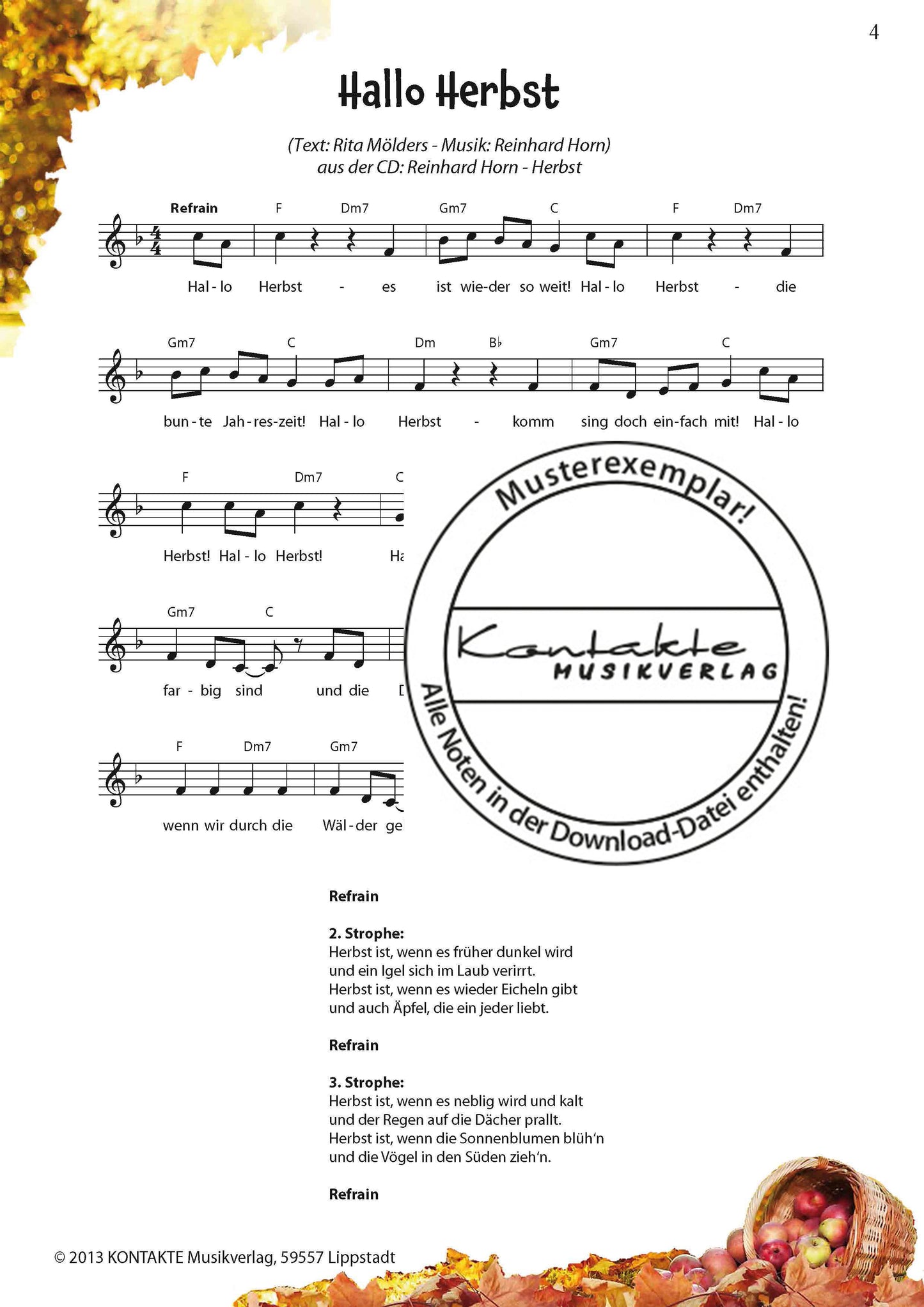 Herbst – Meine Jahreszeiten-Hits (Noten)