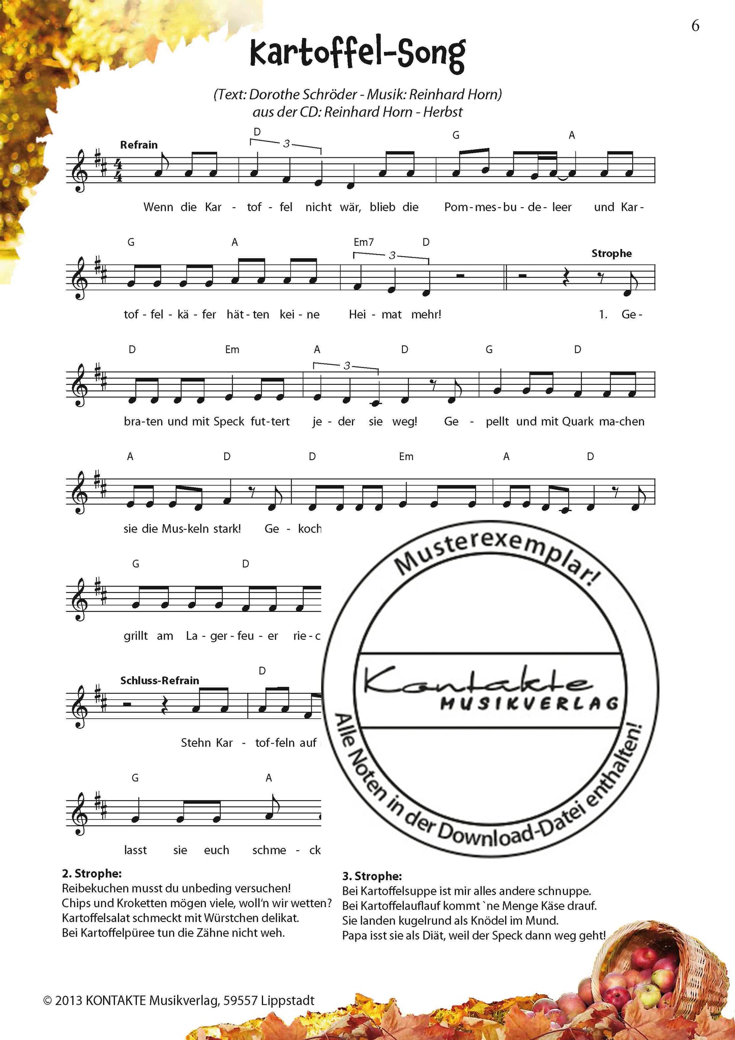 Herbst – Meine Jahreszeiten-Hits (Noten)