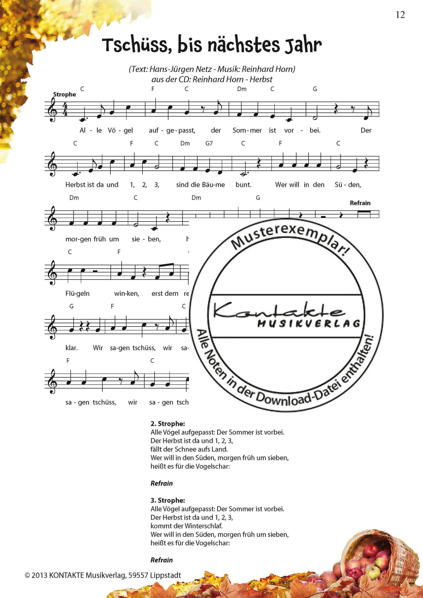 Herbst – Meine Jahreszeiten-Hits (Noten)