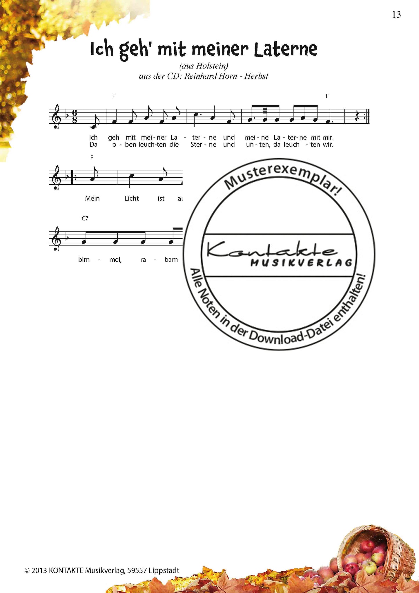 Herbst – Meine Jahreszeiten-Hits (Noten)
