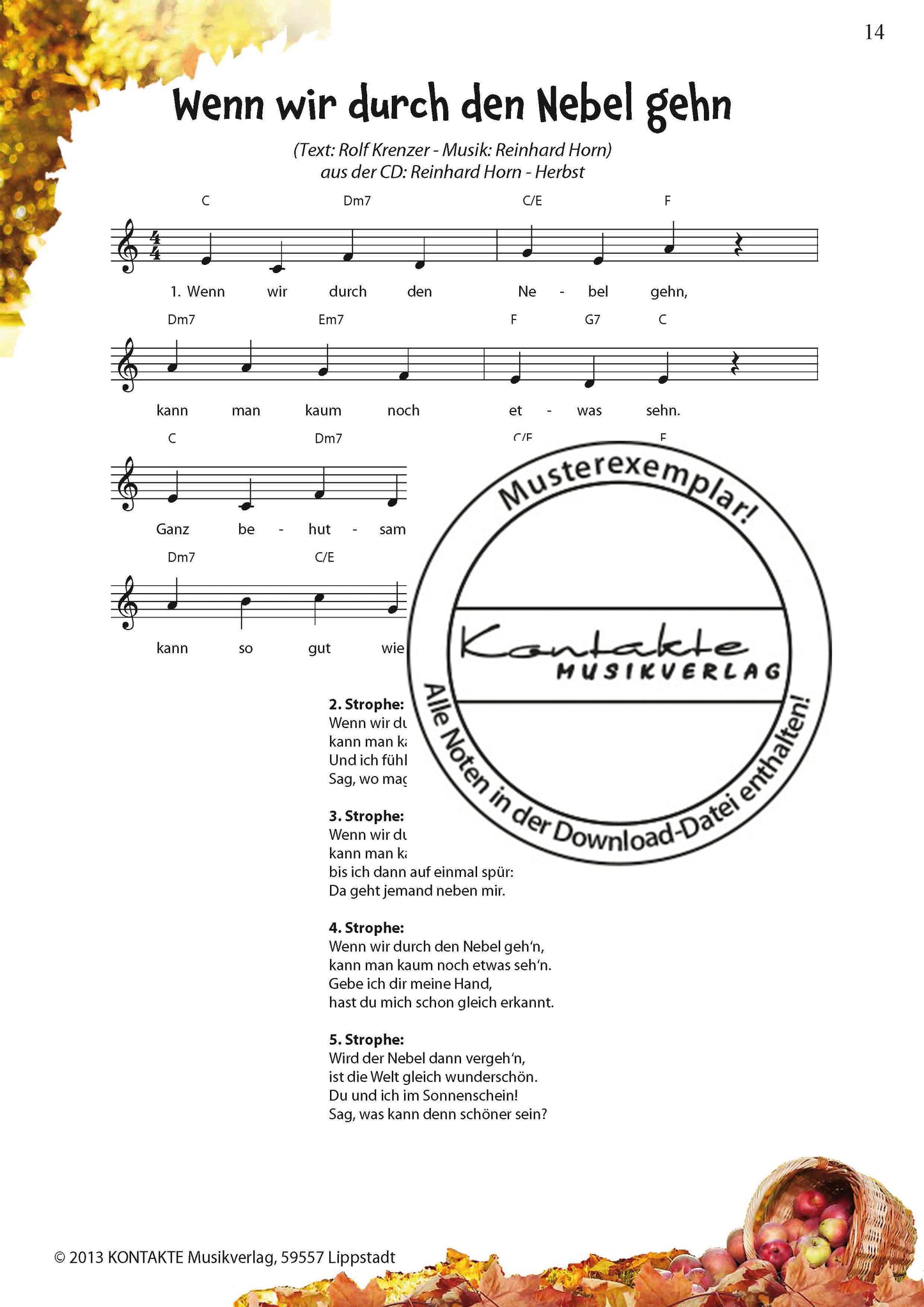 Herbst – Meine Jahreszeiten-Hits (Noten)