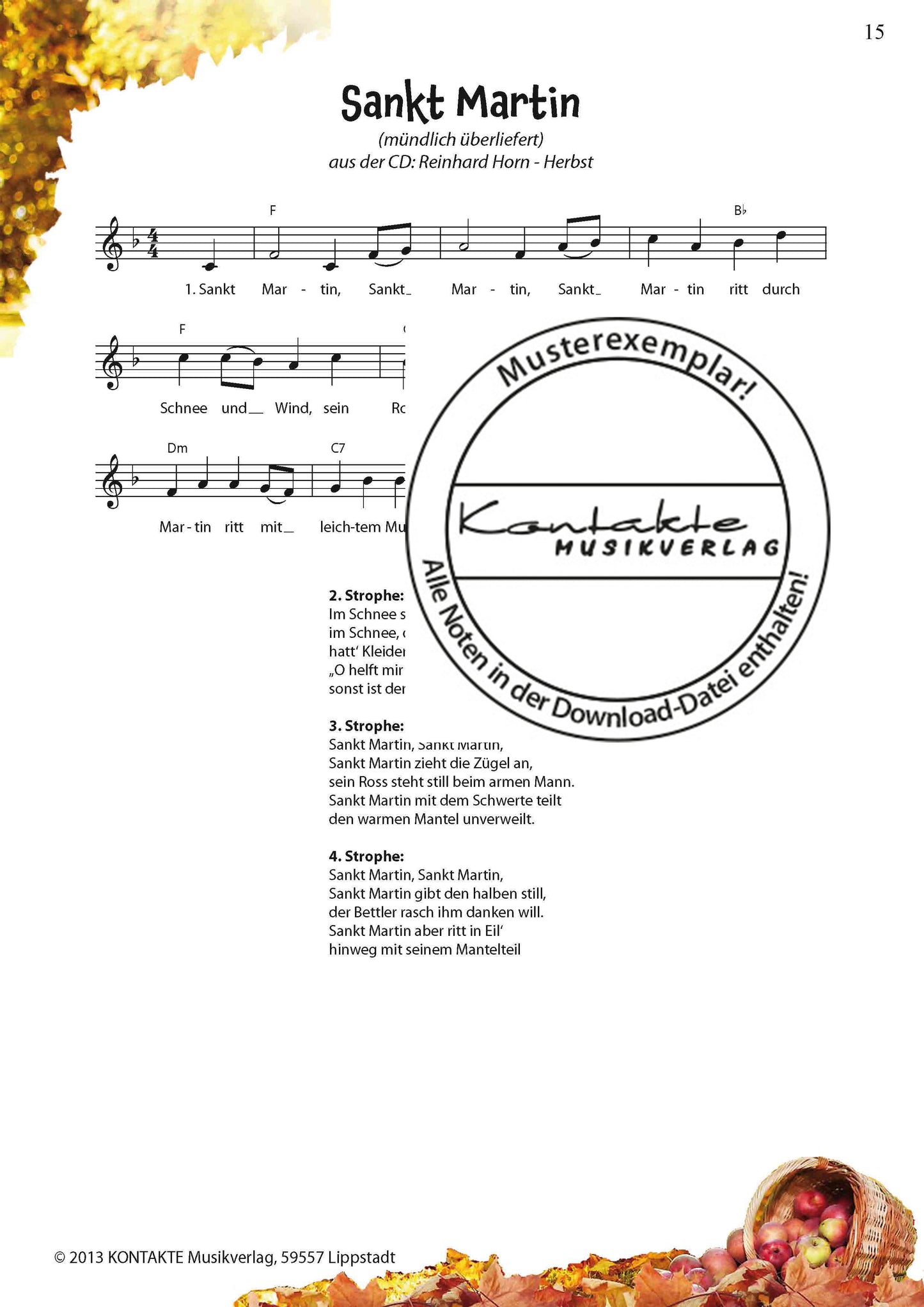 Herbst – Meine Jahreszeiten-Hits (Noten)