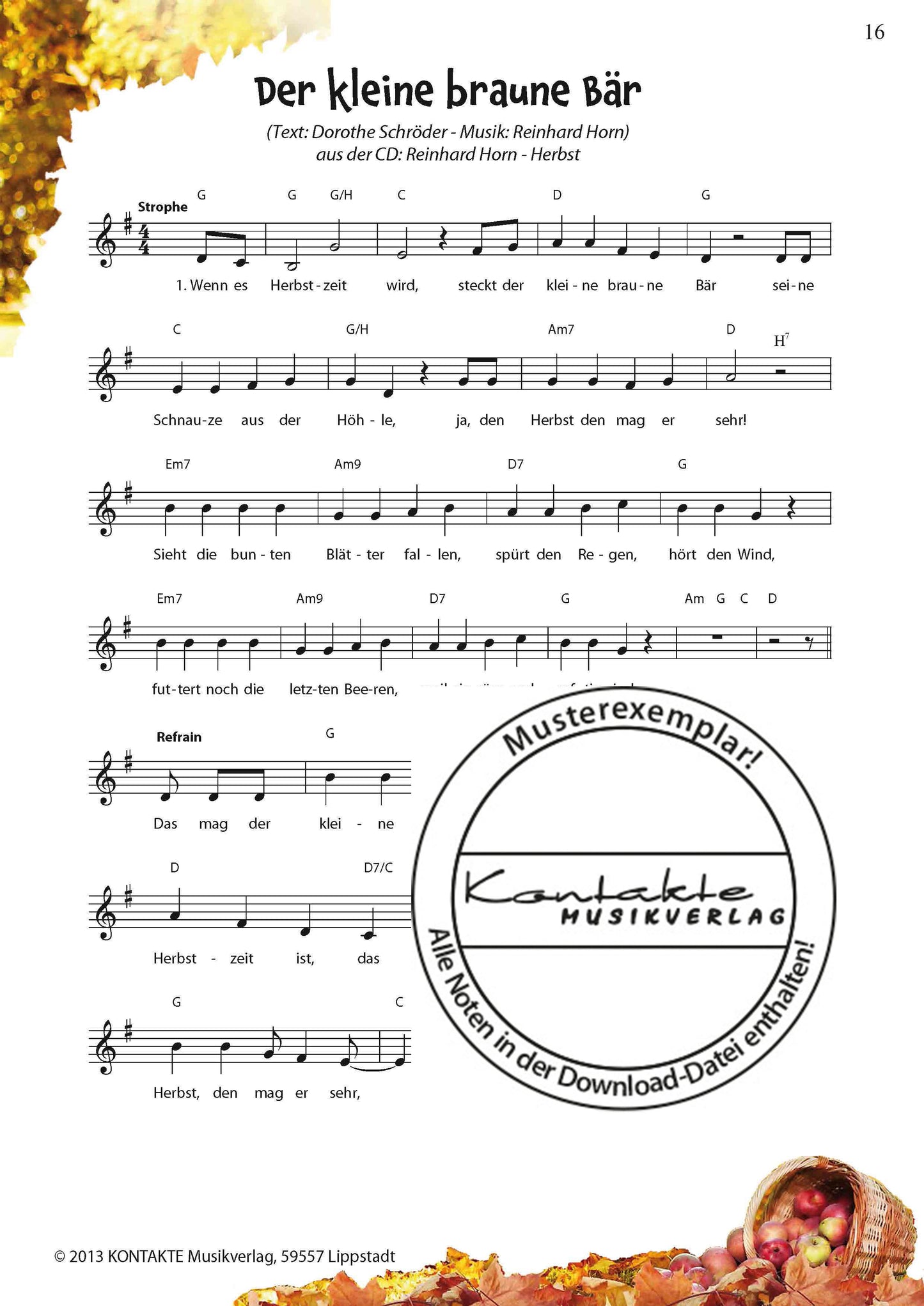 Herbst – Meine Jahreszeiten-Hits (Noten)