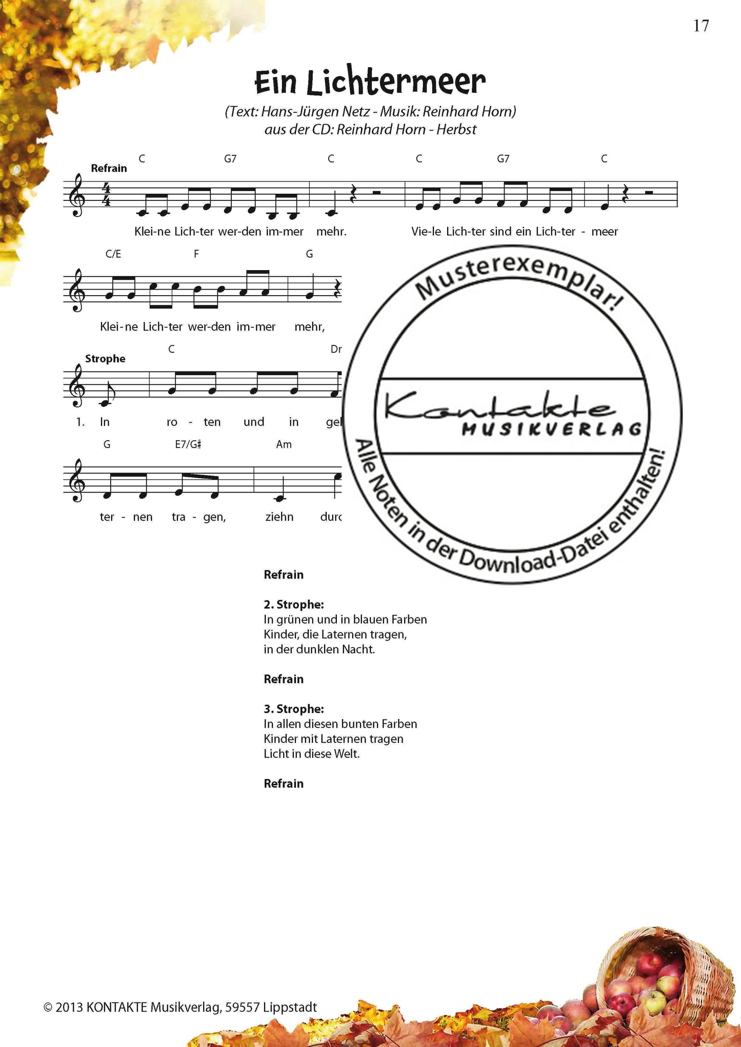 Herbst – Meine Jahreszeiten-Hits (Noten)