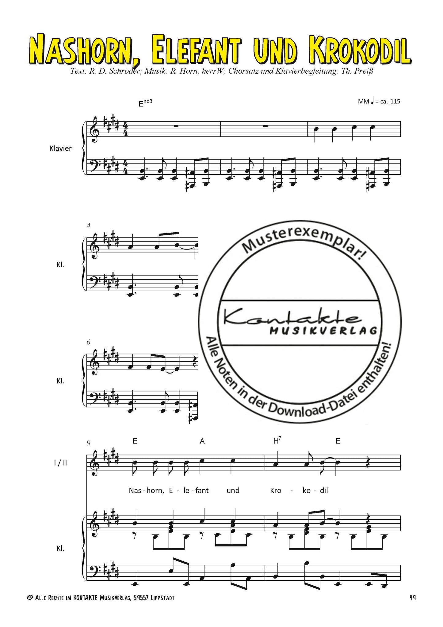 Lachen, Singen, Tanzen (Chornoten)