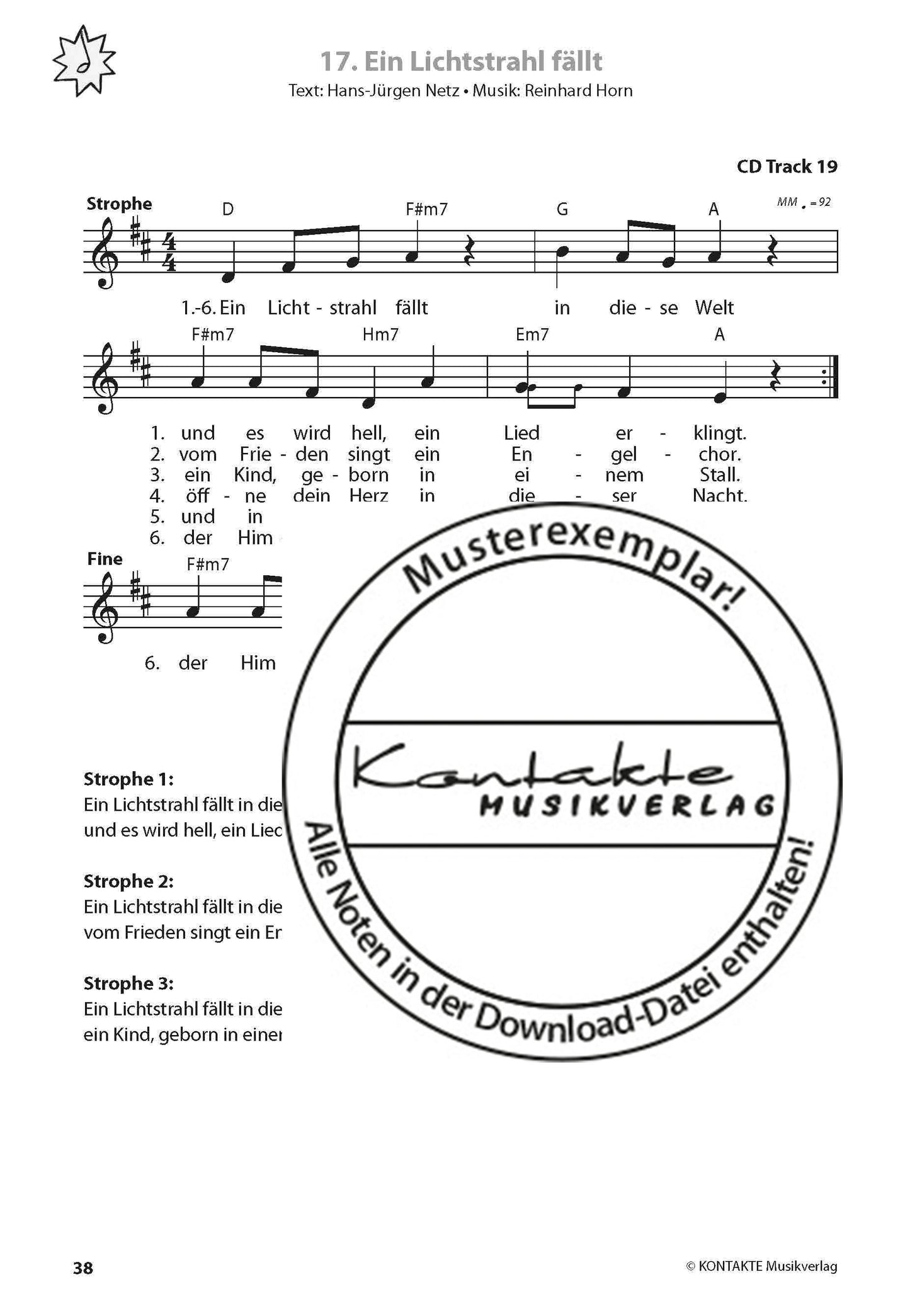 Eins, zwei, drei, vier Weihnachten steht vor der Tür (Noten)