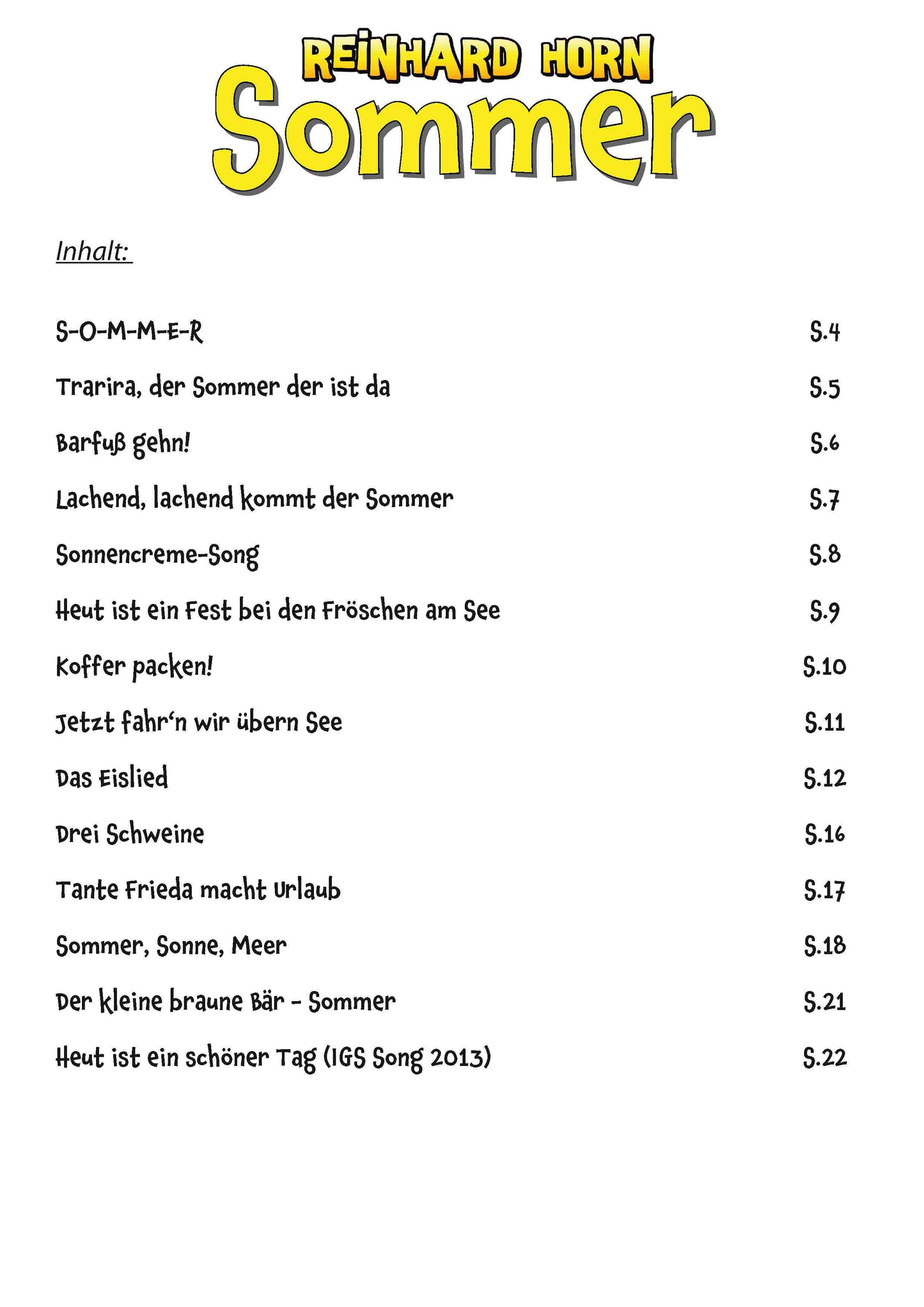 Sommer – Meine Jahreszeiten-Hits (Noten)