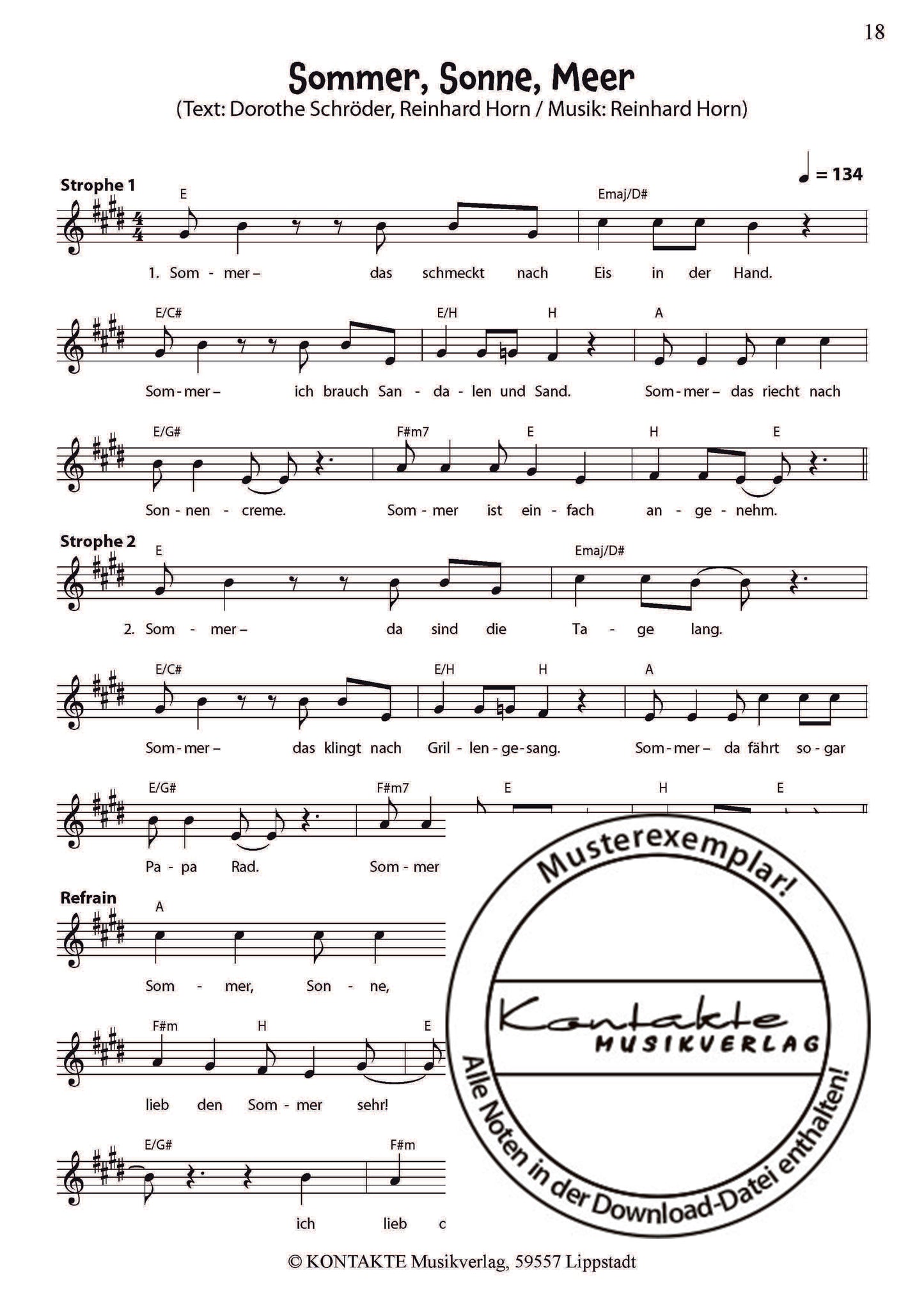 Sommer – Meine Jahreszeiten-Hits (Noten)
