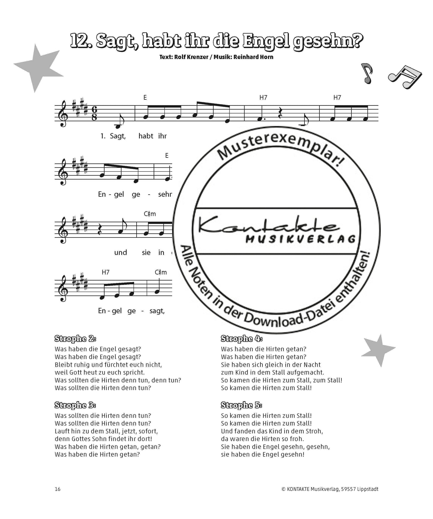 Weihnachten unterm Sternenzelt (Noten)