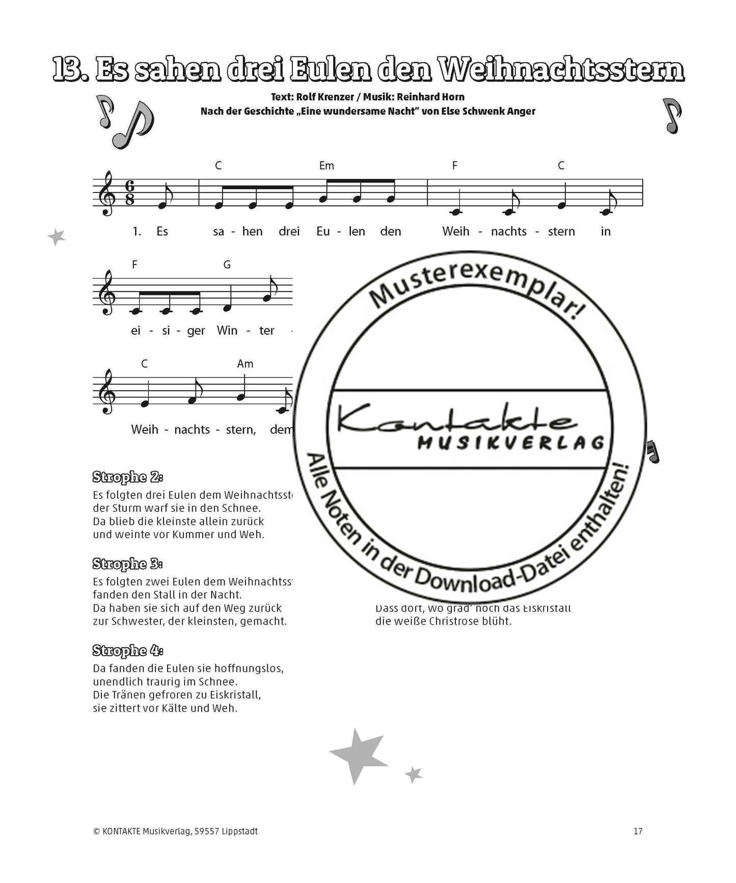Weihnachten unterm Sternenzelt (Noten)